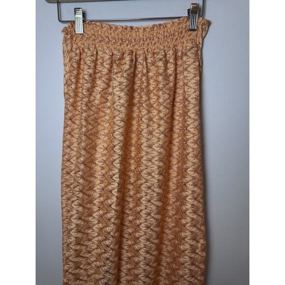 Ramy Brook Gaia Fringe Swim Cover-Up Skirt S Orange/Gold Elastic Waist Pull On - Picture 10 of 16